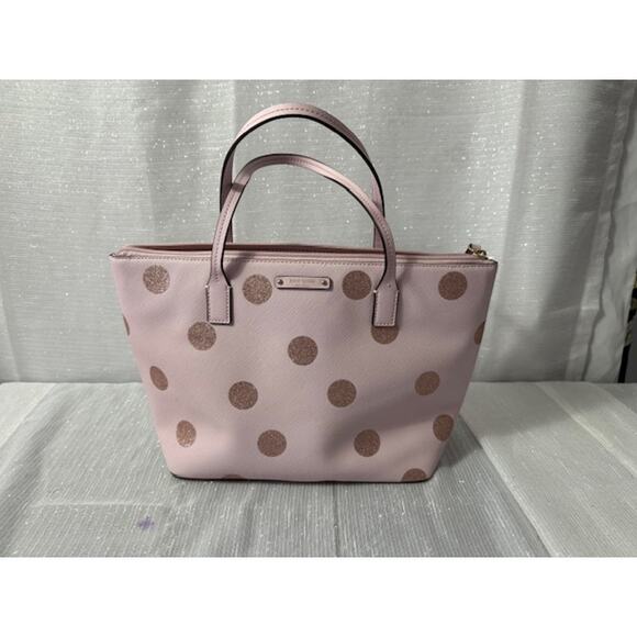 kate spade Handbags - KATE SPADE TOTE LIGHT PINK WITH PINK GLITTER DOTS